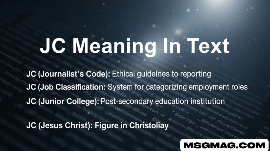 JC Meaning In Text