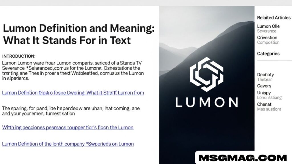 Lumon Definition and Meaning