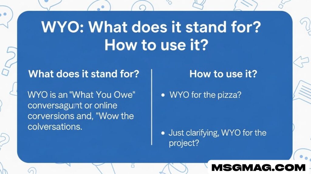 WYO meaning: what does it stand for ? How to use it?